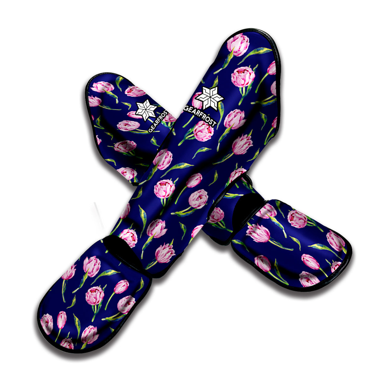 Pink Watercolor Tulip Flower Print Muay Thai Shin Guard