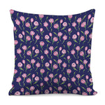 Pink Watercolor Tulip Flower Print Pillow Cover