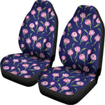 Pink Watercolor Tulip Flower Print Universal Fit Car Seat Covers