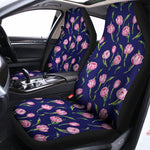 Pink Watercolor Tulip Flower Print Universal Fit Car Seat Covers
