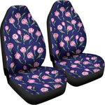 Pink Watercolor Tulip Flower Print Universal Fit Car Seat Covers