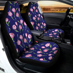 Pink Watercolor Tulip Flower Print Universal Fit Car Seat Covers