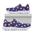 Pink Watercolor Tulip Flower Print White Running Shoes