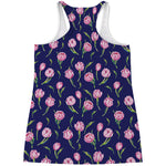 Pink Watercolor Tulip Flower Print Women's Racerback Tank Top