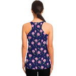 Pink Watercolor Tulip Flower Print Women's Racerback Tank Top