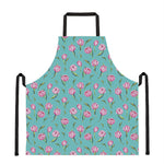 Pink Watercolor Tulip Pattern Print Apron