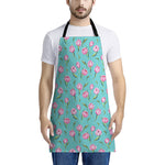 Pink Watercolor Tulip Pattern Print Apron