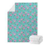 Pink Watercolor Tulip Pattern Print Blanket
