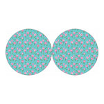 Pink Watercolor Tulip Pattern Print Car Coasters