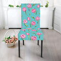 Pink Watercolor Tulip Pattern Print Dining Chair Slipcover