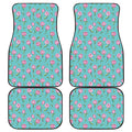 Pink Watercolor Tulip Pattern Print Front and Back Car Floor Mats