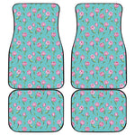 Pink Watercolor Tulip Pattern Print Front and Back Car Floor Mats