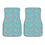 Pink Watercolor Tulip Pattern Print Front Car Floor Mats