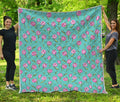 Pink Watercolor Tulip Pattern Print Quilt