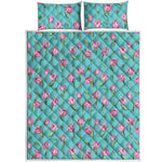 Pink Watercolor Tulip Pattern Print Quilt Bed Set