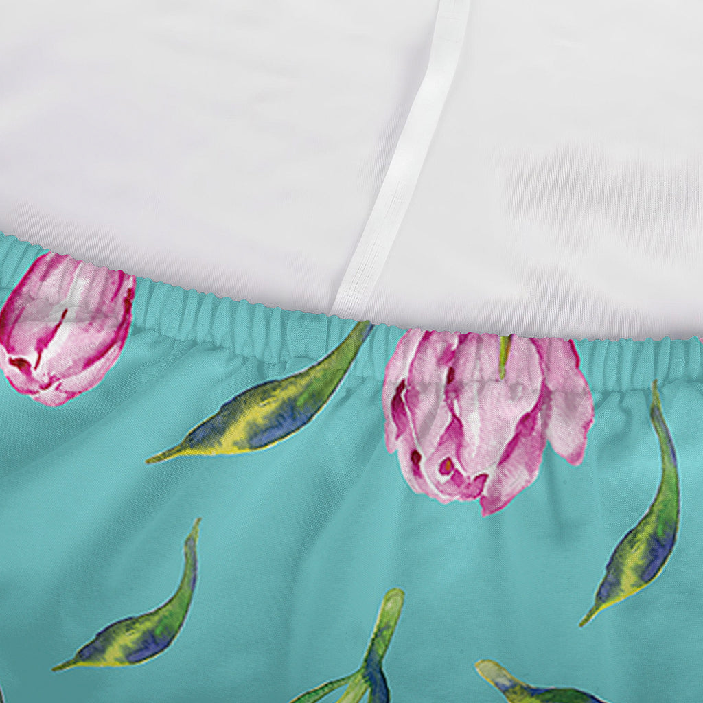 Pink Watercolor Tulip Pattern Print Sofa Cover