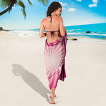 Pink Whirlpool Spiral Print Beach Sarong Wrap