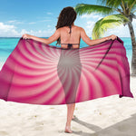 Pink Whirlpool Spiral Print Beach Sarong Wrap