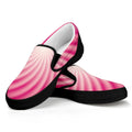 Pink Whirlpool Spiral Print Black Slip On Sneakers