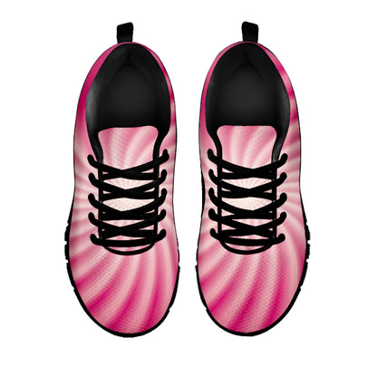 Pink Whirlpool Spiral Print Black Sneakers
