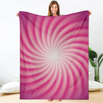 Pink Whirlpool Spiral Print Blanket