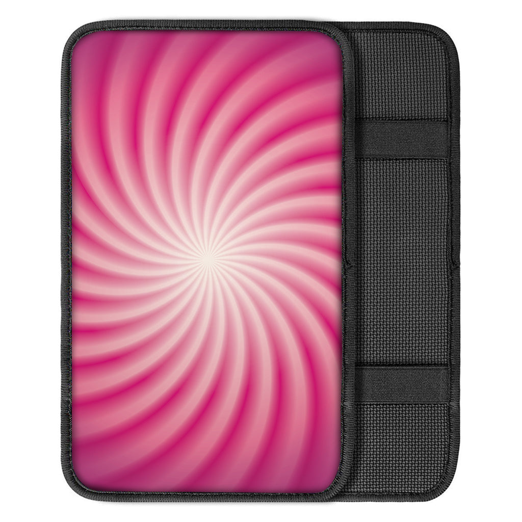 Pink Whirlpool Spiral Print Car Center Console Cover