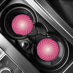 Pink Whirlpool Spiral Print Car Coasters