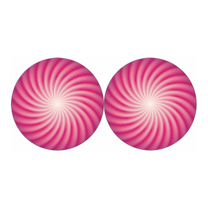 Pink Whirlpool Spiral Print Car Coasters