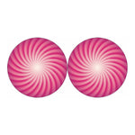 Pink Whirlpool Spiral Print Car Coasters