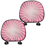 Pink Whirlpool Spiral Print Car Headrest Covers