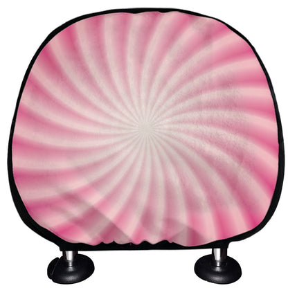 Pink Whirlpool Spiral Print Car Headrest Covers
