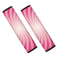 Pink Whirlpool Spiral Print Car Seat Belt Covers