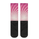 Pink Whirlpool Spiral Print Crew Socks