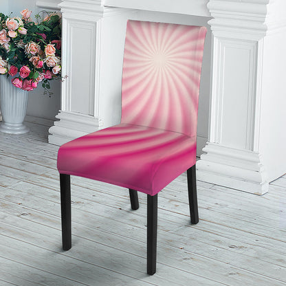 Pink Whirlpool Spiral Print Dining Chair Slipcover