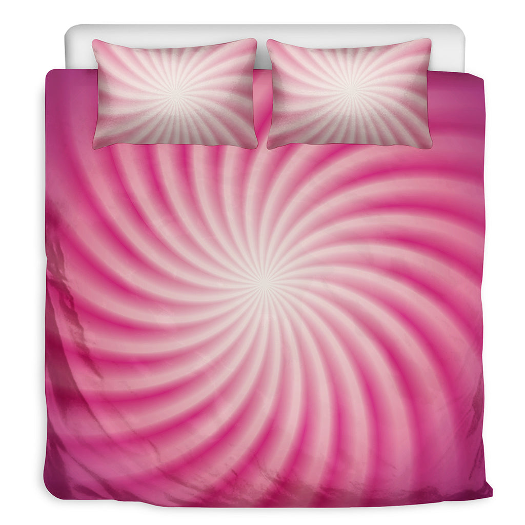 Pink Whirlpool Spiral Print Duvet Cover Bedding Set