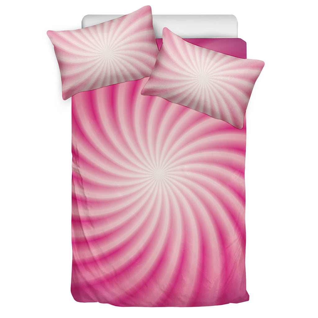 Pink Whirlpool Spiral Print Duvet Cover Bedding Set