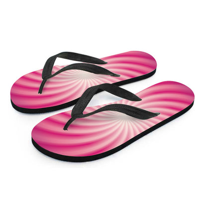 Pink Whirlpool Spiral Print Flip Flops