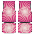 Pink Whirlpool Spiral Print Front and Back Car Floor Mats