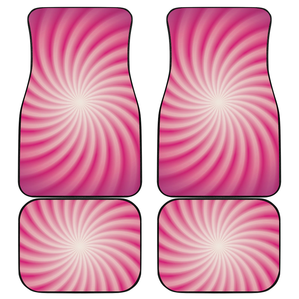 Pink Whirlpool Spiral Print Front and Back Car Floor Mats