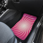 Pink Whirlpool Spiral Print Front and Back Car Floor Mats