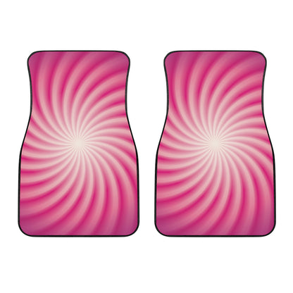 Pink Whirlpool Spiral Print Front Car Floor Mats