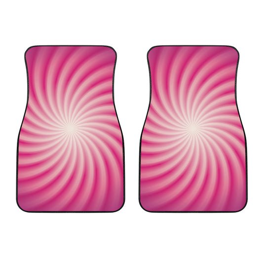 Pink Whirlpool Spiral Print Front Car Floor Mats