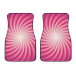 Pink Whirlpool Spiral Print Front Car Floor Mats