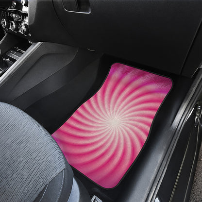 Pink Whirlpool Spiral Print Front Car Floor Mats