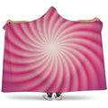 Pink Whirlpool Spiral Print Hooded Blanket