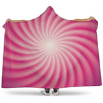 Pink Whirlpool Spiral Print Hooded Blanket