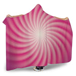Pink Whirlpool Spiral Print Hooded Blanket