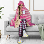 Pink Whirlpool Spiral Print Hooded Blanket