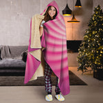 Pink Whirlpool Spiral Print Hooded Blanket