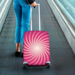 Pink Whirlpool Spiral Print Luggage Cover